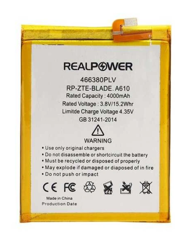 RealPower Zte Uyumlu Blade A610 Batarya 4000mAh