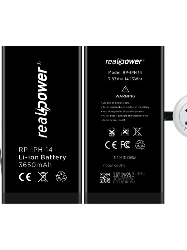 RealPower Apple Uyumlu iPhone 14 Yüksek Kapasiteli Batarya 3650mah