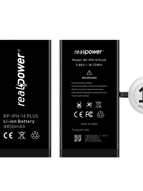RealPower Apple Uyumlu iPhone 14 Plus Yüksek Kapasiteli Batarya 4850mah