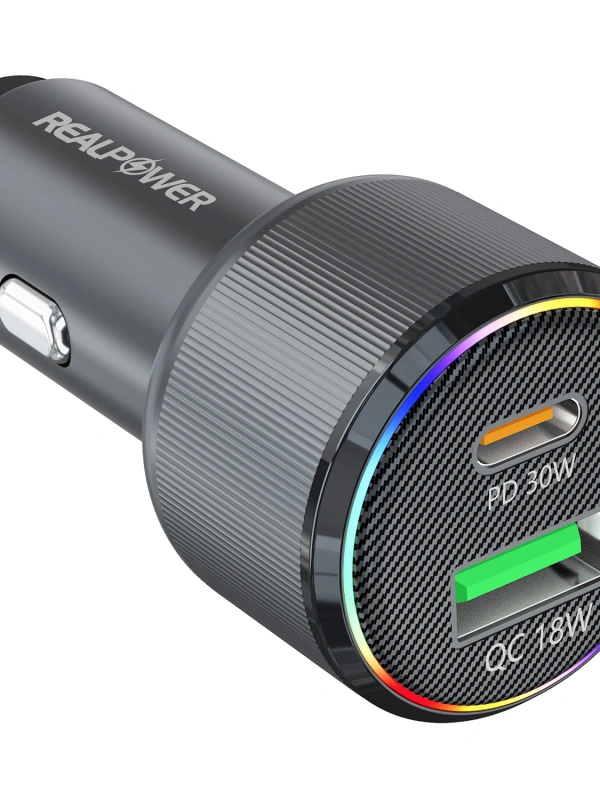 Realpower 48W Hızlı Araç Şarjı + Type-c den Type-c Kablo RP-CC48W
