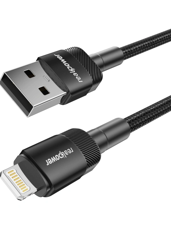 Realpower 2.4A Usb to Lightning örgülü şarj kablosu (1 m)  CA-24AULBK