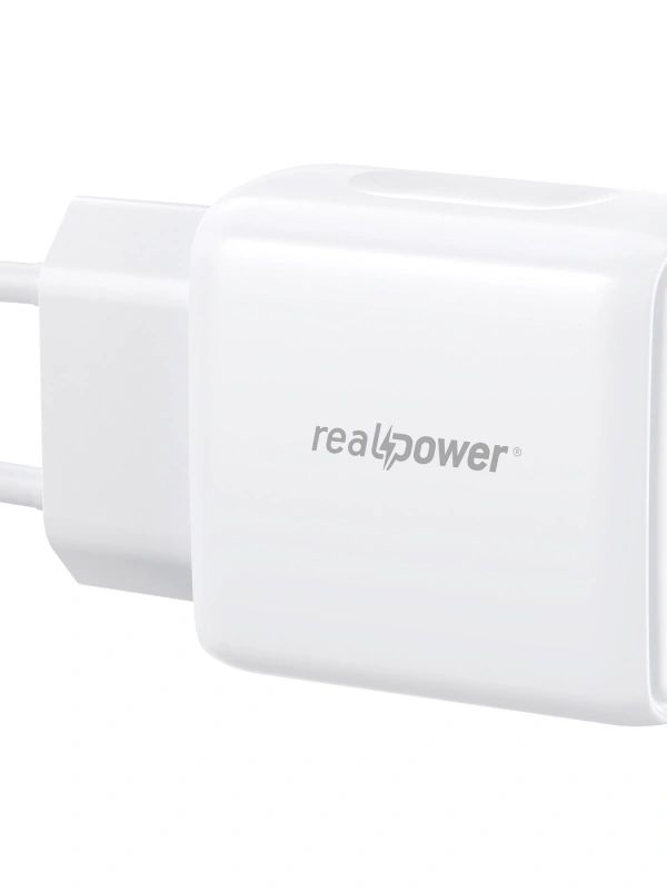 Realpower 25W PPS PD USB-C Hızlı Şarj Adaptörü Şarj Aleti Beyaz TC25WWH