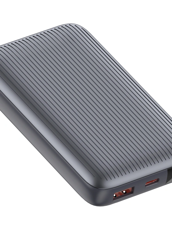 Realpower 10000mAh 22.5W Hızlı Şarj Powerbank Gri Dahili Kablolu Taşınabilir Şarj Cihazı LED Göstergeli PB10KGR2