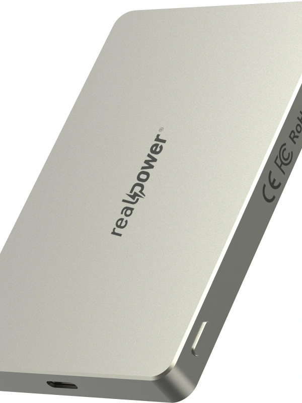 Realpower 5000mAh R Mag Air MagSafe 20W Hızlı Manyetik Kablosuz Powerbank Natürel Titanyum MP-5KNT