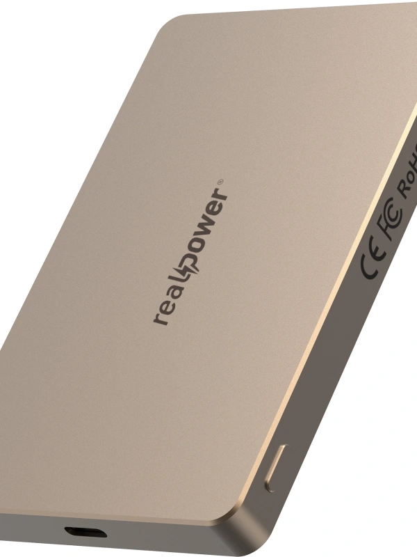 Realpower 5000mAh R Mag Air MagSafe 20W Hızlı Manyetik Kablosuz Powerbank Çöl Titanyum MP-5KDT