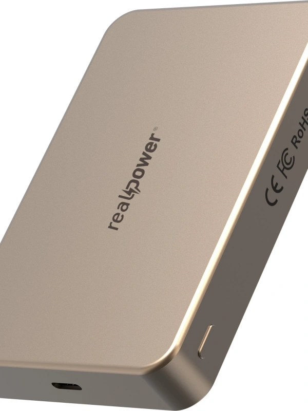 Realpower 10000mAh R Mag Air Pro MagSafe 20W Hızlı Manyetik Kablosuz Powerbank Çöl Titanyum MP-10KDT