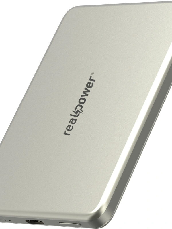 Realpower 5000mAh R Mag Slim MagSafe 20W Hızlı Manyetik Kablosuz Powerbank Natürel Titanyum MP-5KNT2