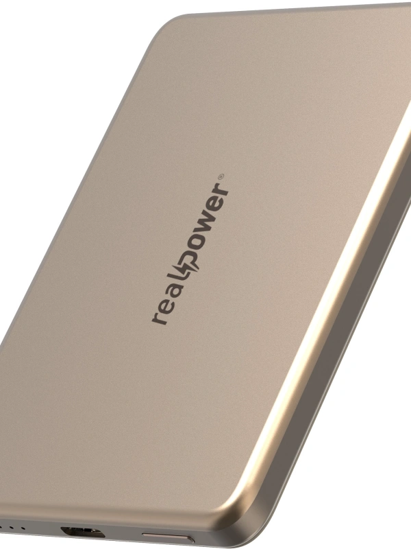 Realpower 5000mAh R Mag Slim MagSafe 20W Hızlı Manyetik Kablosuz Powerbank Çöl Titanyum MP-5KDT2
