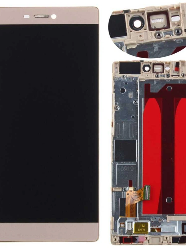 Huawei Uyumlu P8 Lcd Ekran Gold Çıtalı