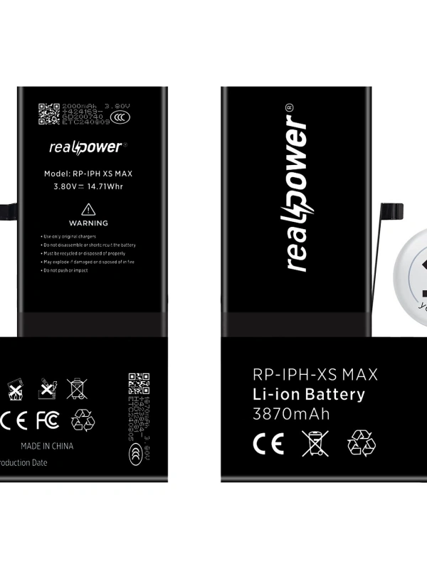 RealPower Apple Uyumlu iPhone Xs Max Batarya 3870mAh Yüksek Kapasiteli Güçlendirilmiş Pil