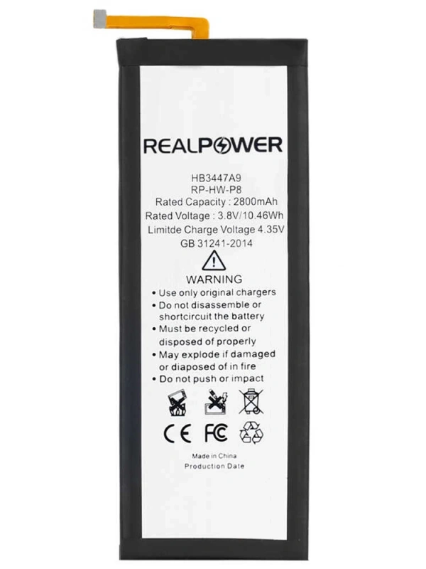 RealPower Huawei Uyumlu P8 Batarya 2800mAh Li-Polymer Uzun Ömürlü Pil