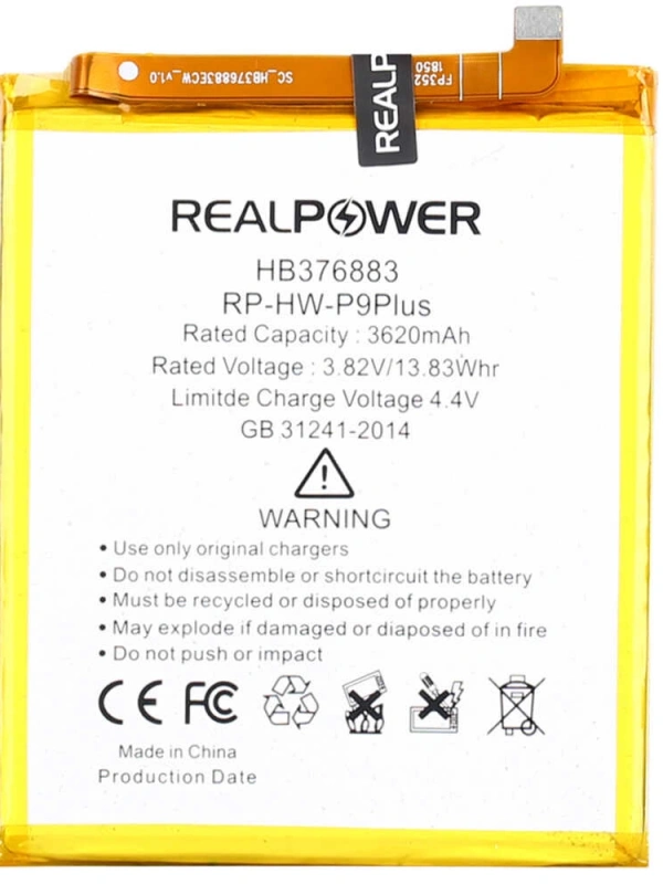 RealPower Huawei Uyumlu P9 Plus Batarya 3620mAh Li-Polymer Uzun Ömürlü Pil