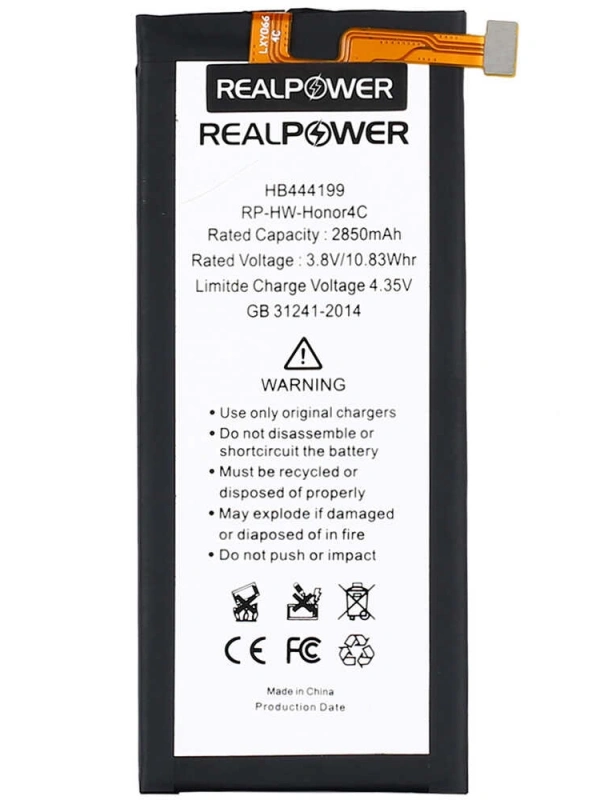 RealPower Huawei Uyumlu Honor V8 Batarya 3700mAh Li-Polymer Uzun Ömürlü Pil