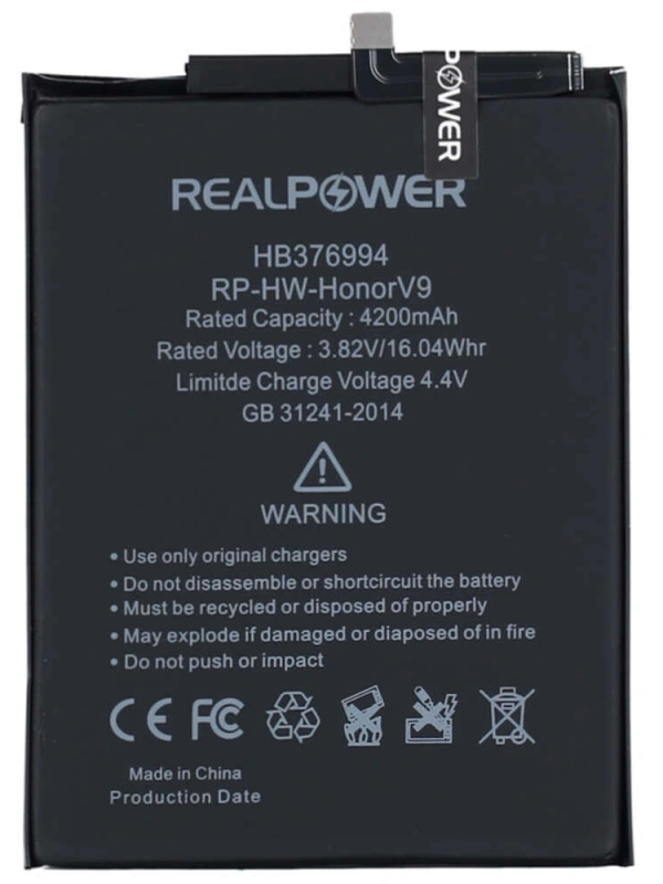 RealPower Huawei Uyumlu Honor V9 Batarya 4200mAh Li-Polymer Uzun Ömürlü Pil
