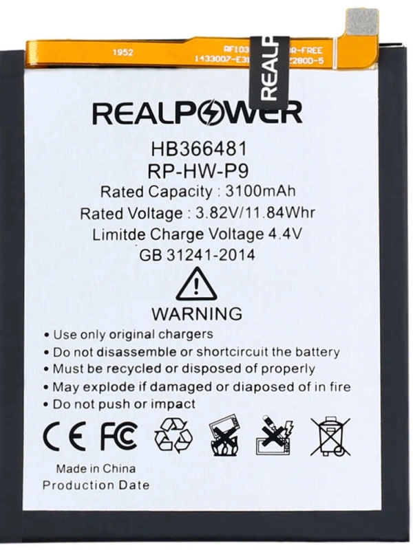 RealPower Huawei Uyumlu Honor 8 Batarya 3100mAh Li-Polymer Uzun Ömürlü Pil
