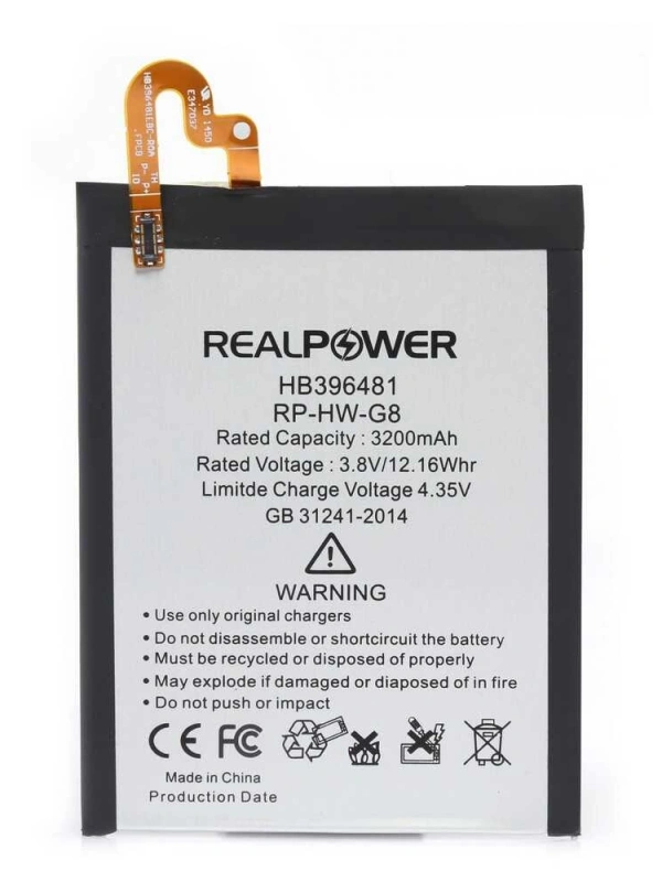 RealPower Huawei Uyumlu Ascend G8 Batarya 3200mAh Li-Polymer Uzun Ömürlü Pil
