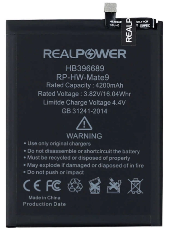 RealPower Huawei Uyumlu Mate 9 Batarya 4200mAh Li-Polymer Uzun Ömürlü Pil