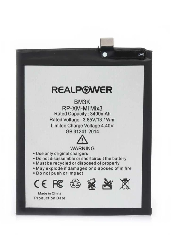 RealPower Xiaomi Uyumlu Mi Mix 3 Batarya 3400mAh Li-Polymer Uzun Ömürlü Pil