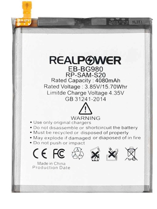 RealPower Samsung Uyumlu Galaxy S20 G980 Batarya 4080mAh Li-Polymer Uzun Ömürlü Pil