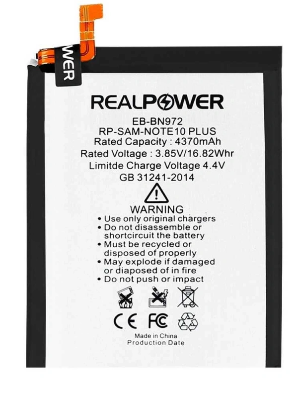 RealPower Samsung Uyumlu Galaxy Note 10 Plus N975 Batarya 4370mAh Li-Polymer Uzun Ömürlü Pil