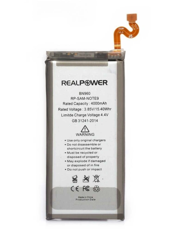 RealPower Samsung Uyumlu Galaxy Note 9 N960 Batarya 4000mAh Li-Polymer Uzun Ömürlü Pil