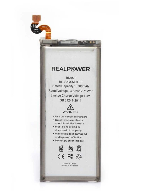 RealPower Samsung Uyumlu Galaxy Note 8 N950 Batarya 3300mAh Li-Polymer Uzun Ömürlü Pil