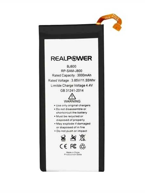 RealPower Samsung Uyumlu Galaxy J6 J600 Batarya 3000mAh Li-Polymer Uzun Ömürlü Pil