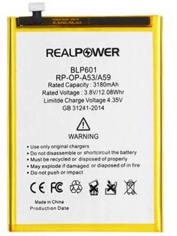 RealPower Oppo Uyumlu F1s Batarya 3180mAh Li-Polymer Uzun Ömürlü Pil