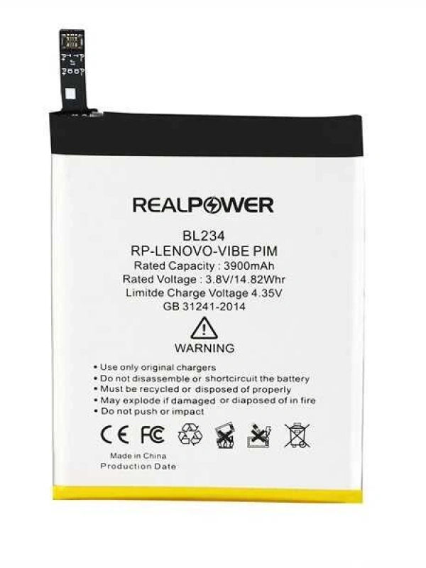 RealPower Lenovo Uyumlu P70 Batarya Li-Polymer Uzun Ömürlü Pil
