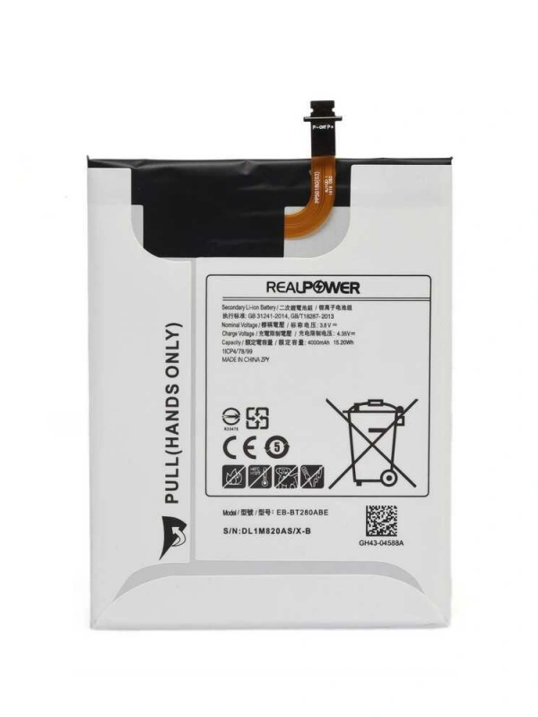 RealPower Samsung Uyumlu Galaxy Tab A 7.0 T280 T285 Batarya 4000mAh Li-Polymer Uzun Ömürlü Pil