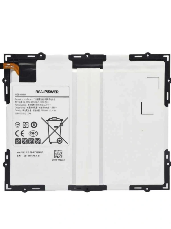 RealPower Samsung Uyumlu Galaxy Tab A 10.1 T580 Batarya 7300mAh Li-Polymer Uzun Ömürlü Pil