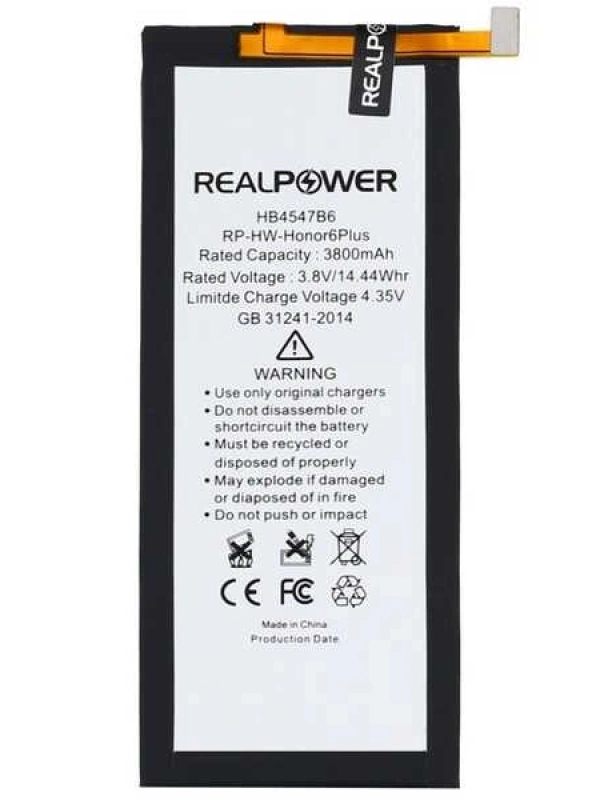RealPower Huawei Uyumlu Mate 7 Lite Batarya 3800mAh Li-Polymer Uzun Ömürlü Pil