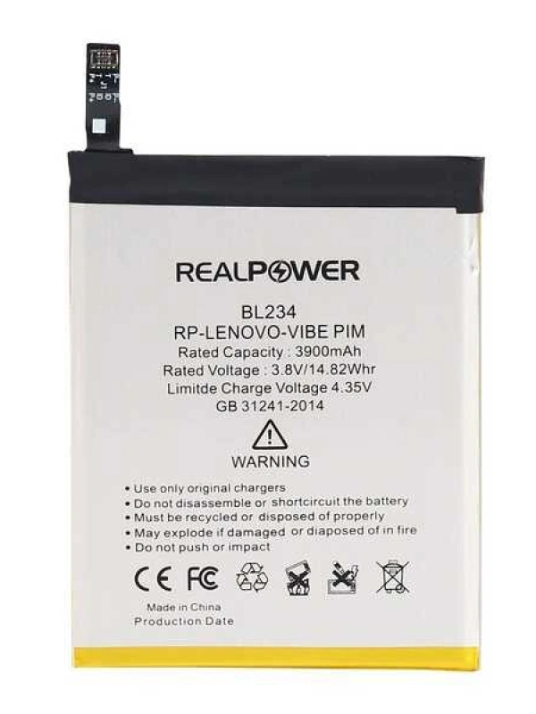RealPower Lenovo Uyumlu P1m Batarya 3900mAh Li-Polymer Uzun Ömürlü Pil