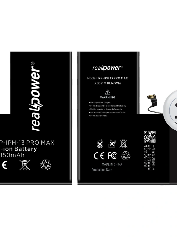 RealPower Apple Uyumlu iPhone 13 Pro Max Batarya 4850mAh Yüksek Kapasiteli Güçlendirilmiş Pil