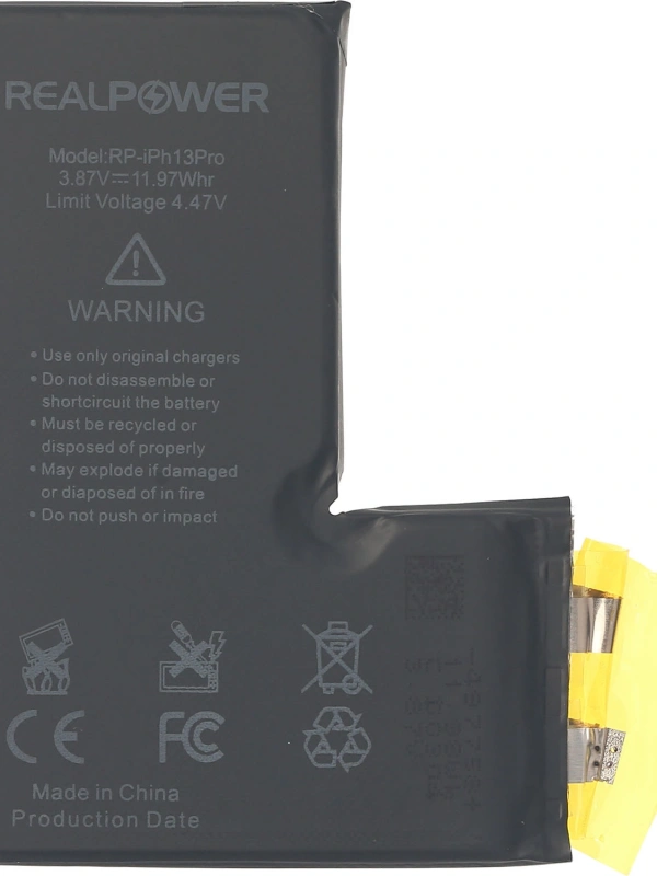 RealPower Apple Uyumlu iPhone 13 Pro Batarya 3095mAh Flexsiz Yüksek Kapasiteli Güçlendirilmiş Pil