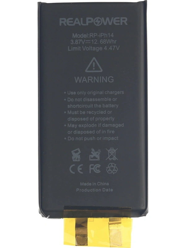RealPower Apple Uyumlu iPhone 14 Batarya Flexsiz Yüksek Kapasiteli Güçlendirilmiş Pil