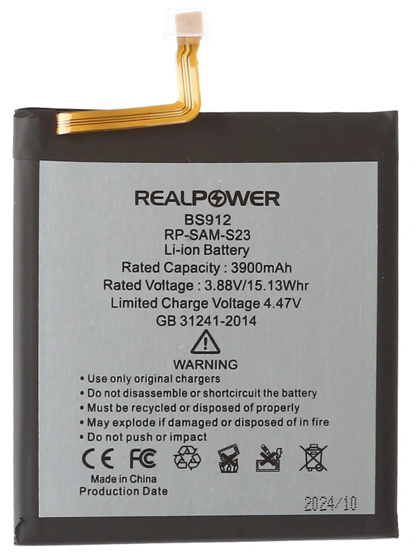 RealPower Samsung Uyumlu Galaxy S23 S912 Batarya Li-Polymer Uzun Ömürlü Pil