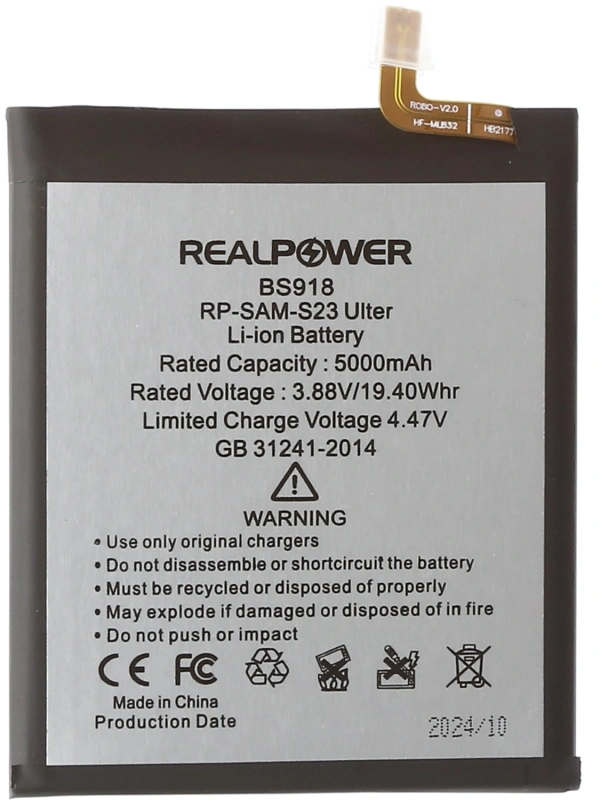 RealPower Samsung Uyumlu Galaxy S23 Ultra S918 Batarya Li-Polymer Uzun Ömürlü Pil