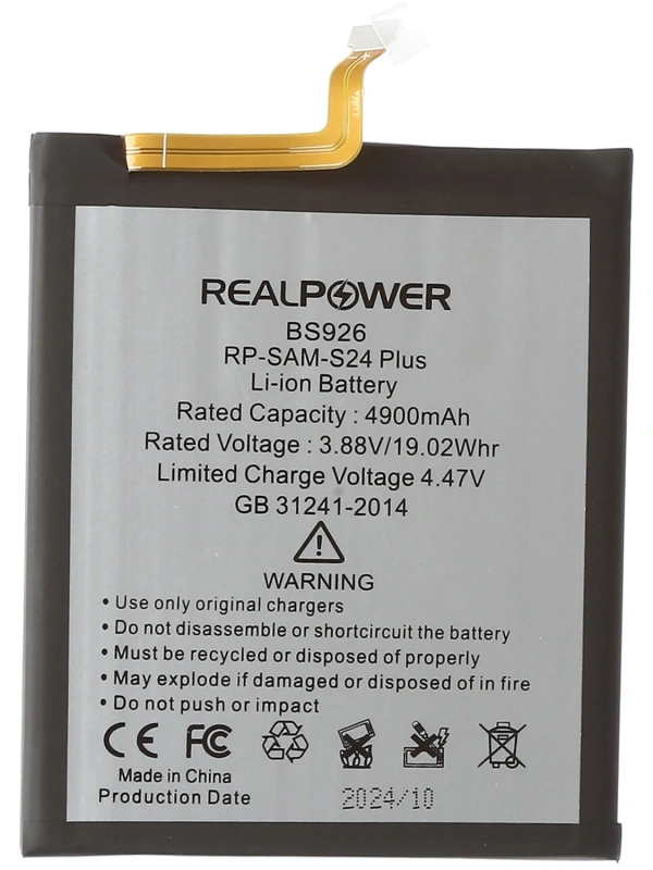 RealPower Samsung Uyumlu Galaxy S24 Plus S926 Batarya Li-Polymer Uzun Ömürlü Pil