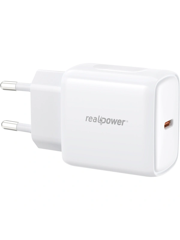 Realpower 25W PPS PD USB-C Hızlı Şarj Adaptörü Şarj Aleti Beyaz TC25WWH