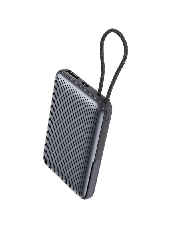 Realpower 10000mAh 22.5W Hızlı Şarj Manyetik MagSafe Powerbank Gri Dahili Kablolu Taşınabilir Şarj Cihazı LED Göstergeli PB10KGR3