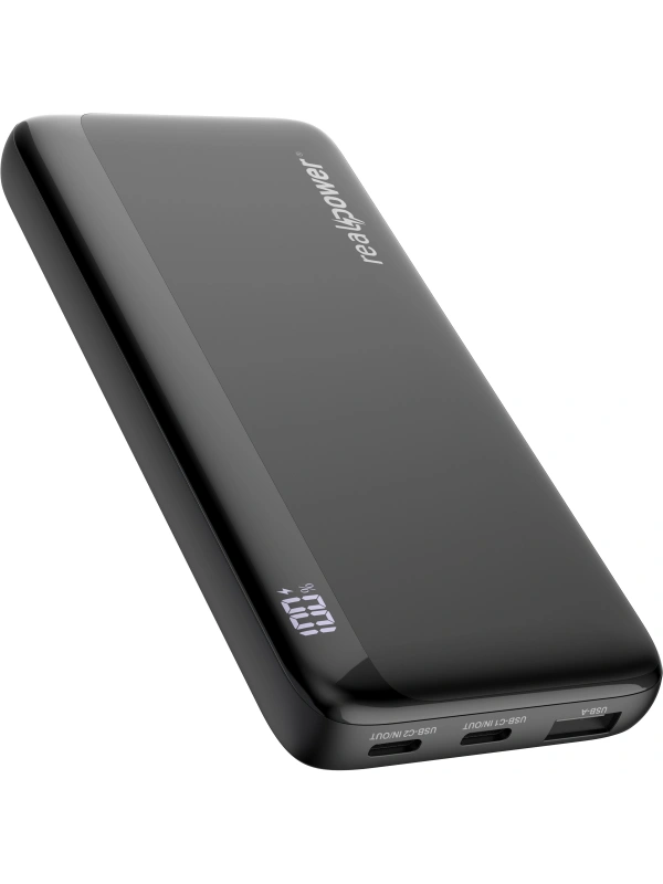 Realpower 10000mAh 20W Hızlı Şarj Powerbank Siyah Taşınabilir Şarj Cihazı LED Göstergeli PB10KBK