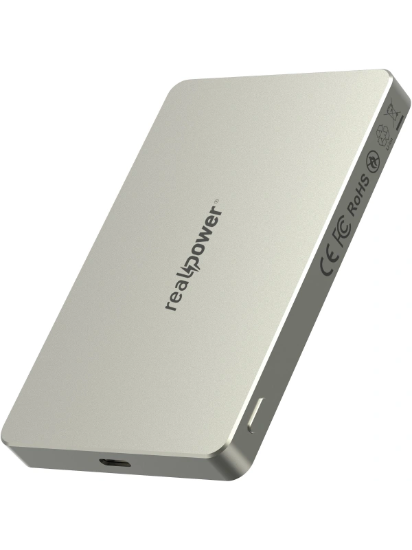 Realpower 5000mAh R Mag Air MagSafe 20W Hızlı Manyetik Kablosuz Powerbank Natürel Titanyum MP-5KNT