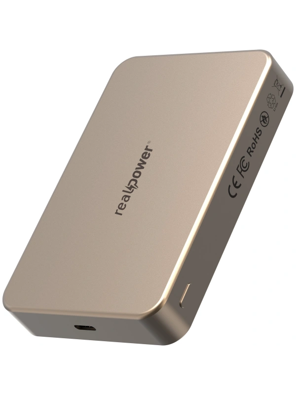 Realpower 10000mAh R Mag Air Pro MagSafe 20W Hızlı Manyetik Kablosuz Powerbank Çöl Titanyum MP-10KDT