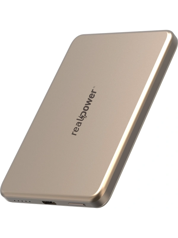Realpower 5000mAh R Mag Slim MagSafe 20W Hızlı Manyetik Kablosuz Powerbank Çöl Titanyum MP-5KDT2
