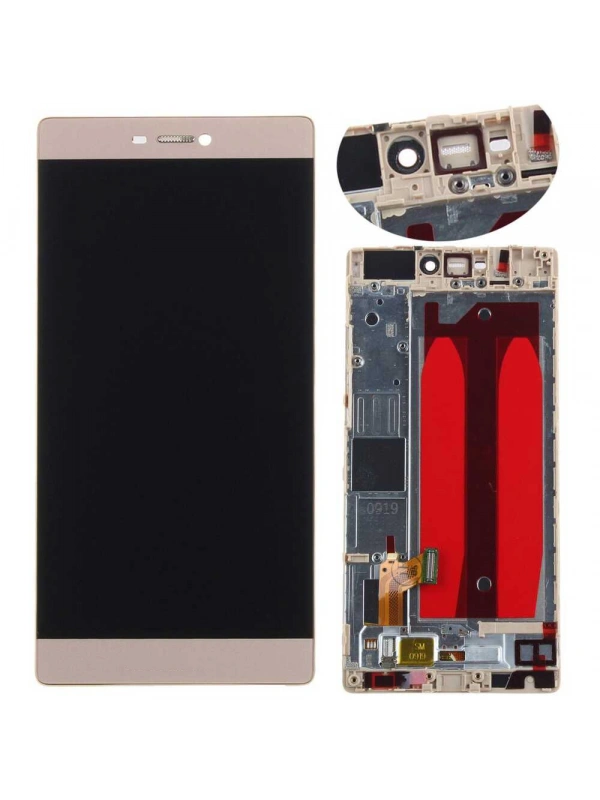 Huawei Uyumlu P8 Lcd Ekran Gold Çıtalı