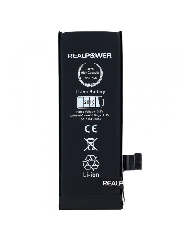 RealPower Apple Uyumlu iPhone 5s Batarya 2010mAh Yüksek Kapasiteli Güçlendirilmiş Pil
