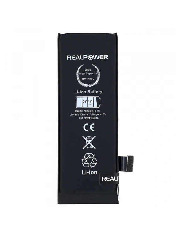 RealPower Apple Uyumlu iPhone 5c Batarya 2010mAh Yüksek Kapasiteli Güçlendirilmiş Pil
