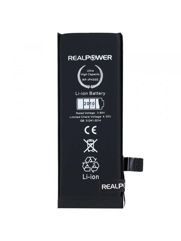 RealPower Apple Uyumlu iPhone SE Batarya 2010mAh Yüksek Kapasiteli Güçlendirilmiş Pil