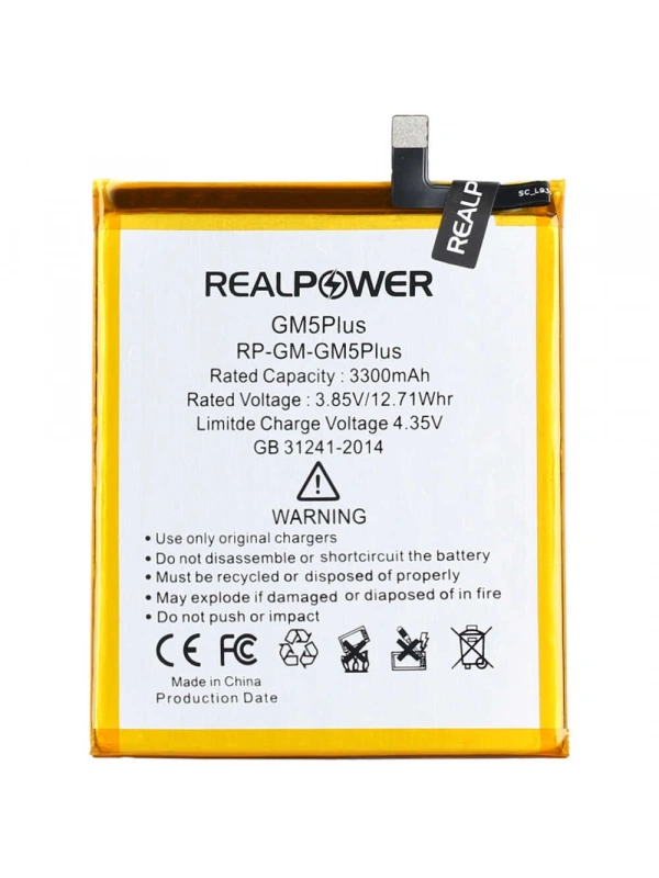 RealPower General Mobile Uyumlu Discovery GM5 Plus Batarya 3300mAh Li-Polymer Uzun Ömürlü Pil